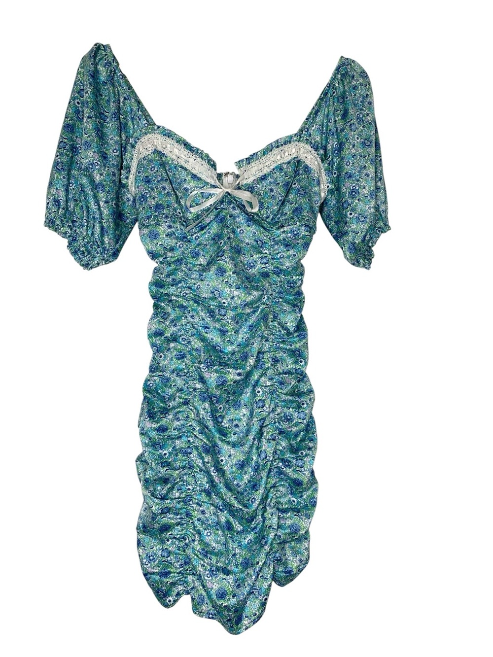 For Love & Lemons Alana Short Ruched Dress Size XS - Picture 2 of 5
